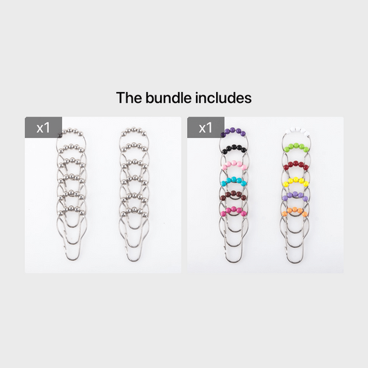 Set Of 12 Colorful Shower Curtain Hooks Rings