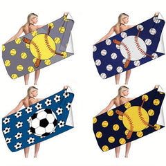 Ball Pattern Beach Towel Quick Drying Soft Absorbent Beach Towel