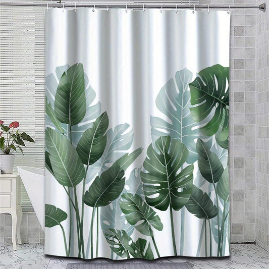 Spring Leaves Shower Curtain for Tropical Bathroom Decor