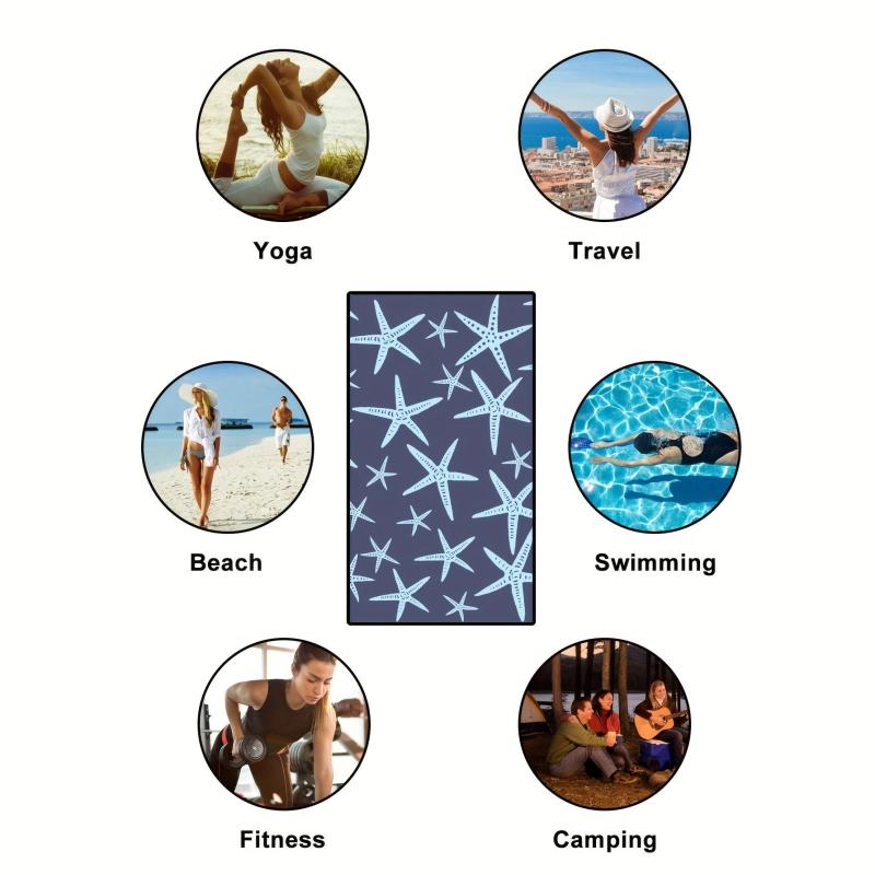 Microfiber Starfish Beach Towel Oversized Absorbent Bath Towel