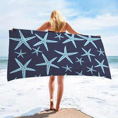 Microfiber Starfish Beach Towel Oversized Absorbent Bath Towel