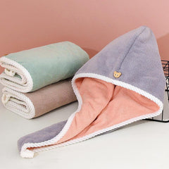 Soft Hair Drying Cap Double Layer Thickened Hair Towel for Women