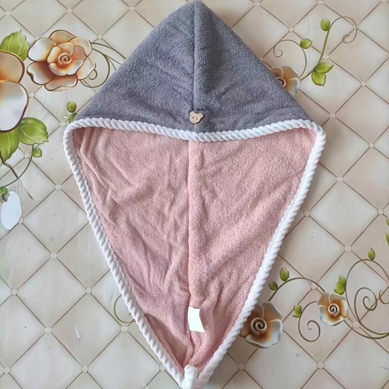 Soft Hair Drying Cap Double Layer Thickened Hair Towel for Women