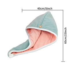 Soft Hair Drying Cap Double Layer Thickened Hair Towel for Women