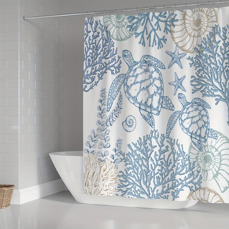 Marine Animal Turtle Shower Curtain Set