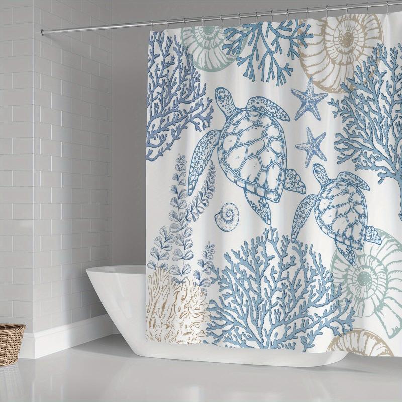 Marine Animal Turtle Shower Curtain Set