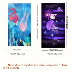Jellyfish Printed Beach Towel Fast Drying Absorbent Soft Adult Blanket