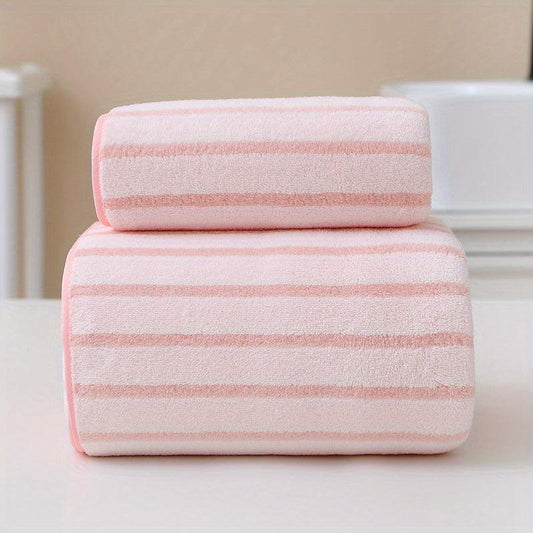 Macaroon Hand and Bath Towel Set, Absorbent and Soft Bathroom Shower Tool