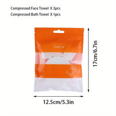4pcs High Absorption Compressed Towel Set - Ideal for Travel