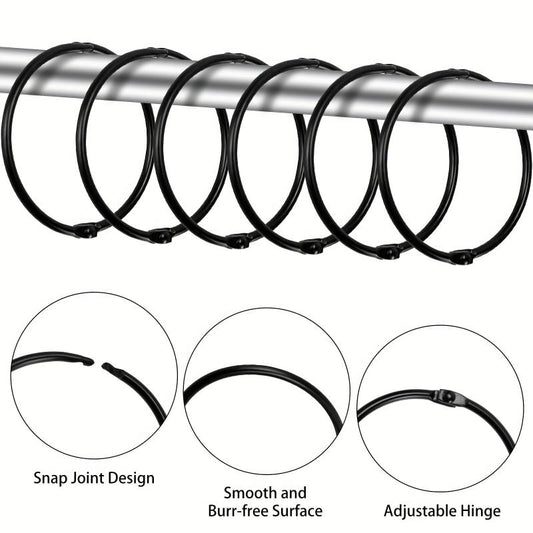 12pcs Curtain Rings 50mm Round Rings Curtain Clips Metal Clips for Curtains