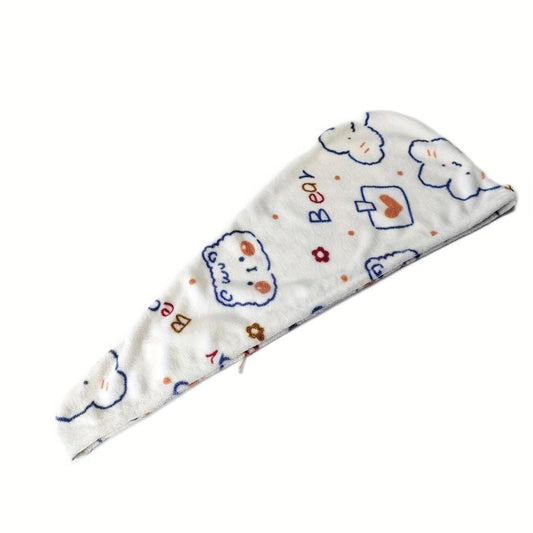 Microfiber Hair Towel with Button for Quick Drying Hair