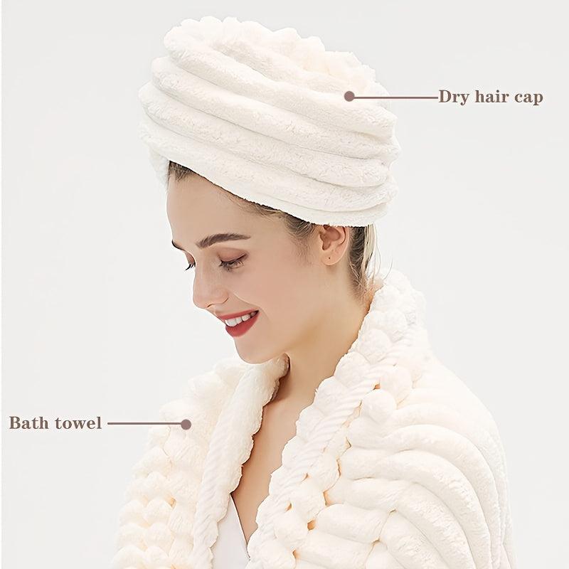 3pcs Microfiber Bathroom Towel Set Soft Strong Water Absorption Hair Towel