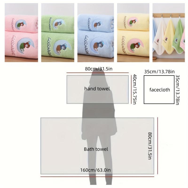 Embroidery Hand Towel Coral Fleece Quick-drying Soft Skin-friendly Face Towel