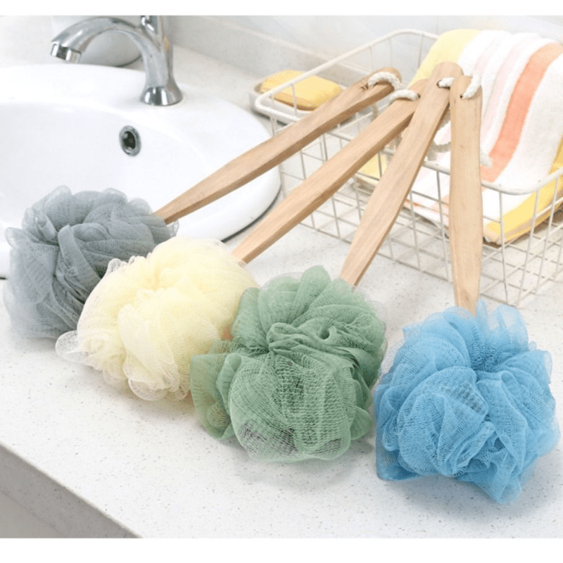 Long Handle Bath Brush Back Scrubber Shower Exfoliating Bath Ball