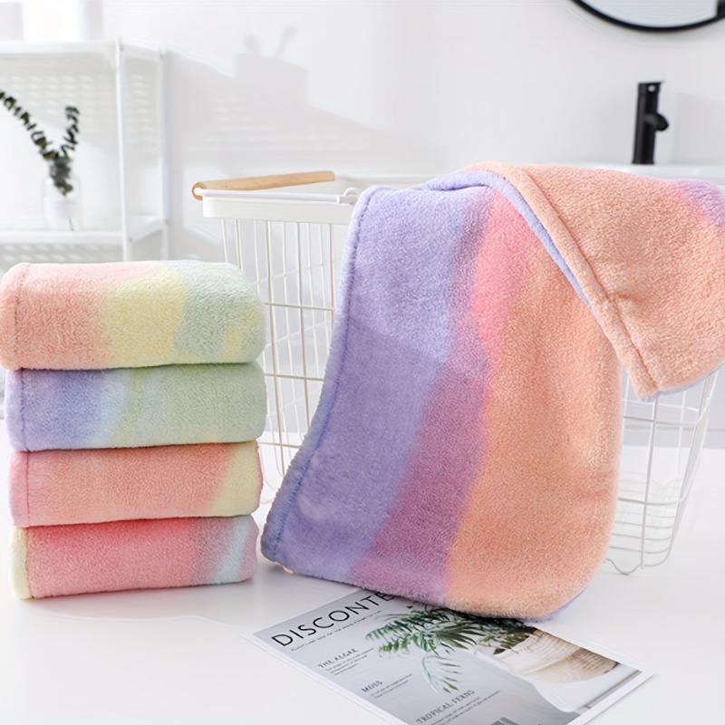 Waterproof Rainbow Shower Cap Hair Turban Absorbent Bathroom Accessory