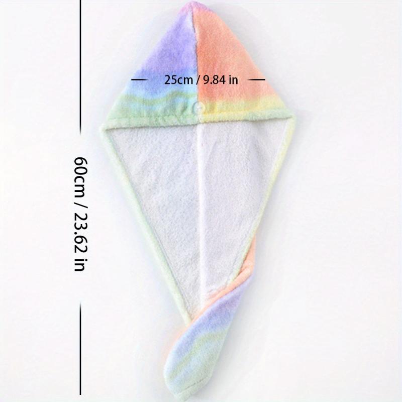 Waterproof Rainbow Shower Cap Hair Turban Absorbent Bathroom Accessory