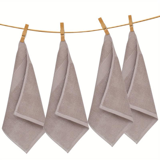 4 Cotton Wash Cloths Soft and Absorbent Face Towel Lightweight 13x13inc