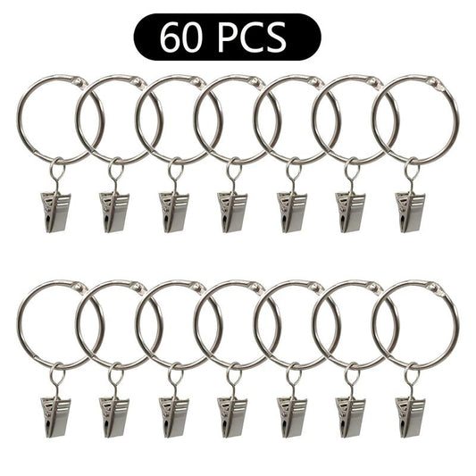 20-60pcs Rustproof Curtain Ring Clip Heavy Duty Drapery Clip Metal Clamp
