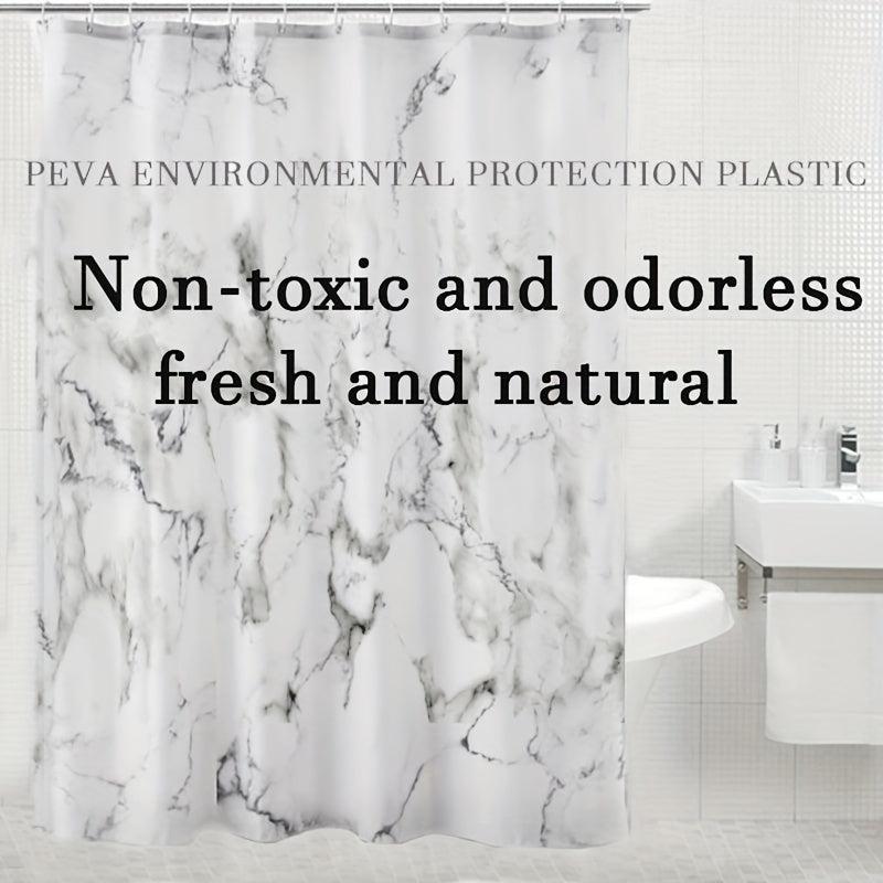 Marble Pattern Shower Curtain Waterproof Fabric Bath Curtain