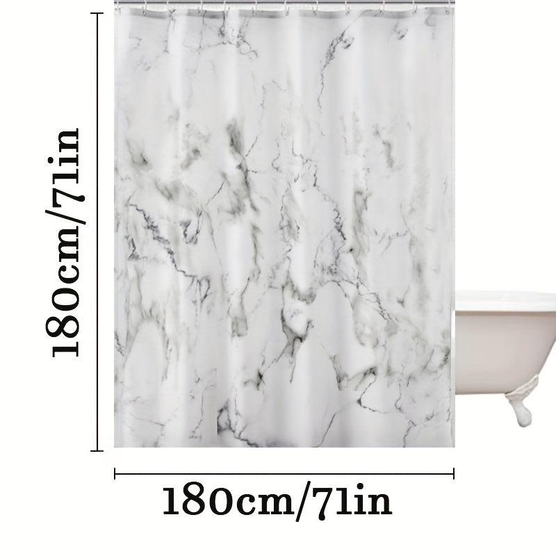 Marble Pattern Shower Curtain Waterproof Fabric Bath Curtain