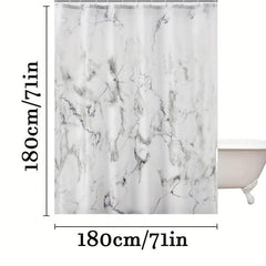 Marble Pattern Shower Curtain Waterproof Fabric Bath Curtain