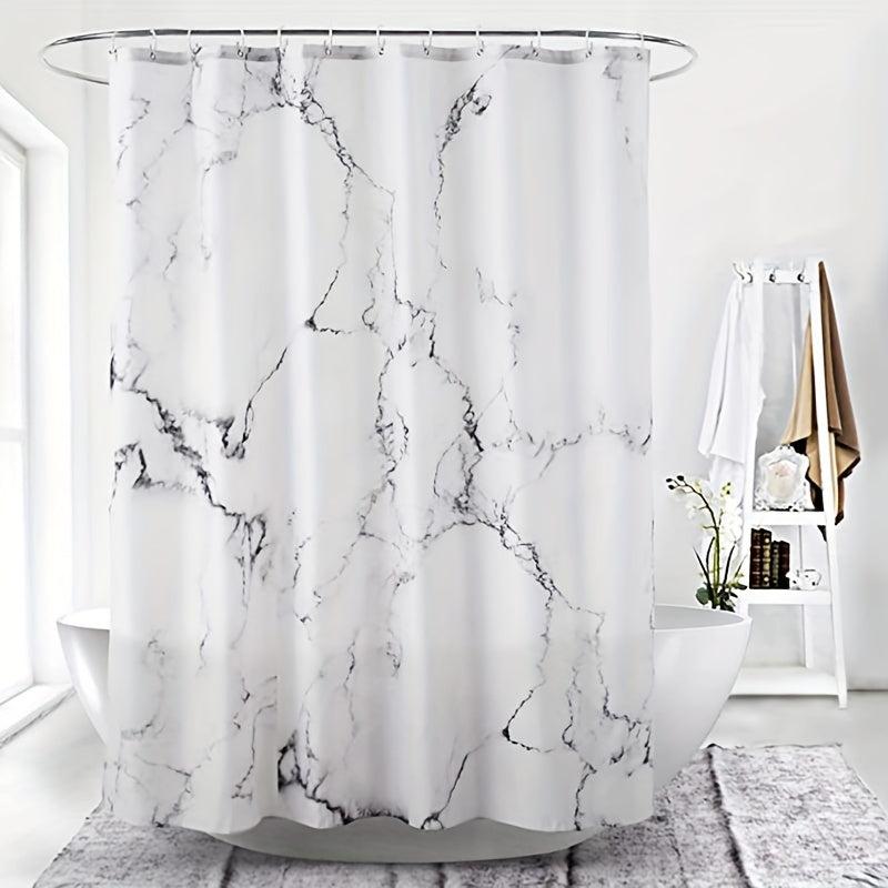 Marble Pattern Shower Curtain Waterproof Fabric Bath Curtain