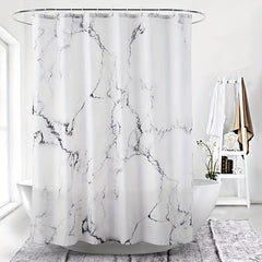 Marble Pattern Shower Curtain Waterproof Fabric Bath Curtain