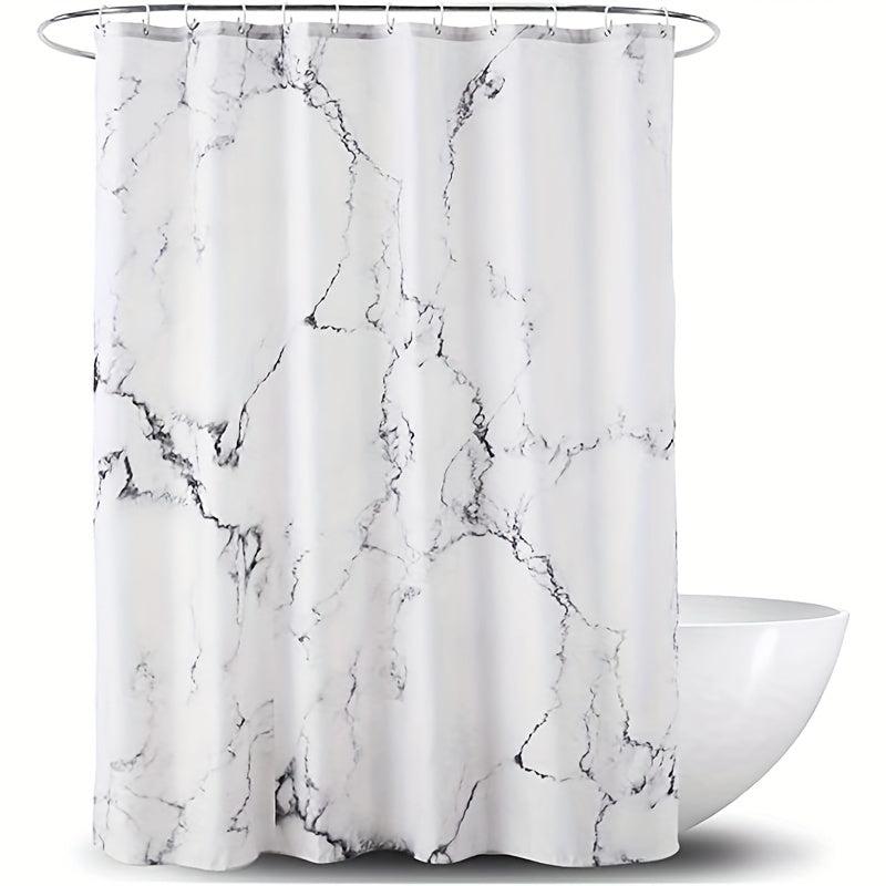 Marble Pattern Shower Curtain Waterproof Fabric Bath Curtain