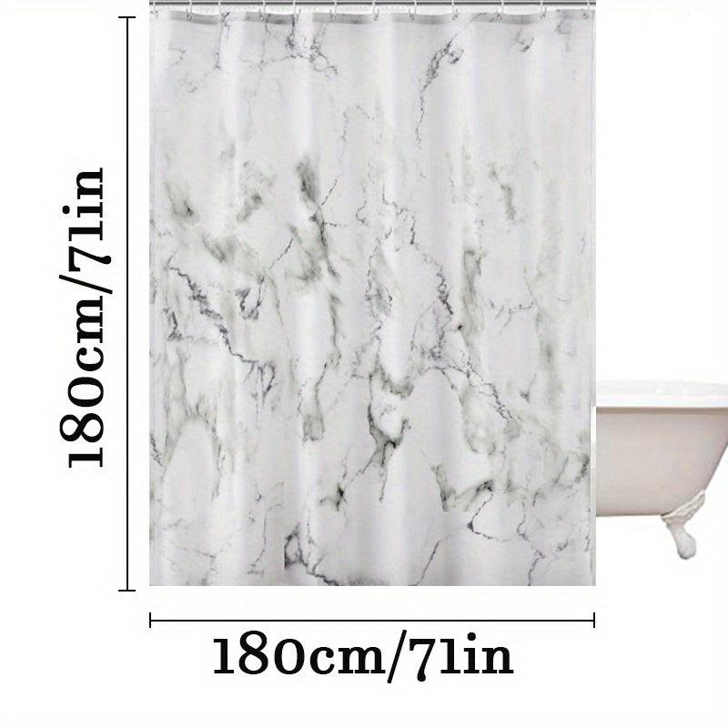 Marble Pattern Shower Curtain Waterproof Fabric Bath Curtain