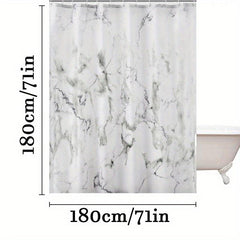 Marble Pattern Shower Curtain Waterproof Fabric Bath Curtain
