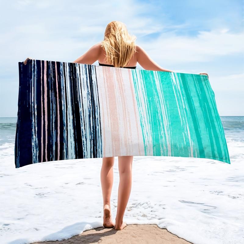 Striped Quick Dry Microfiber Large Beach Towel
