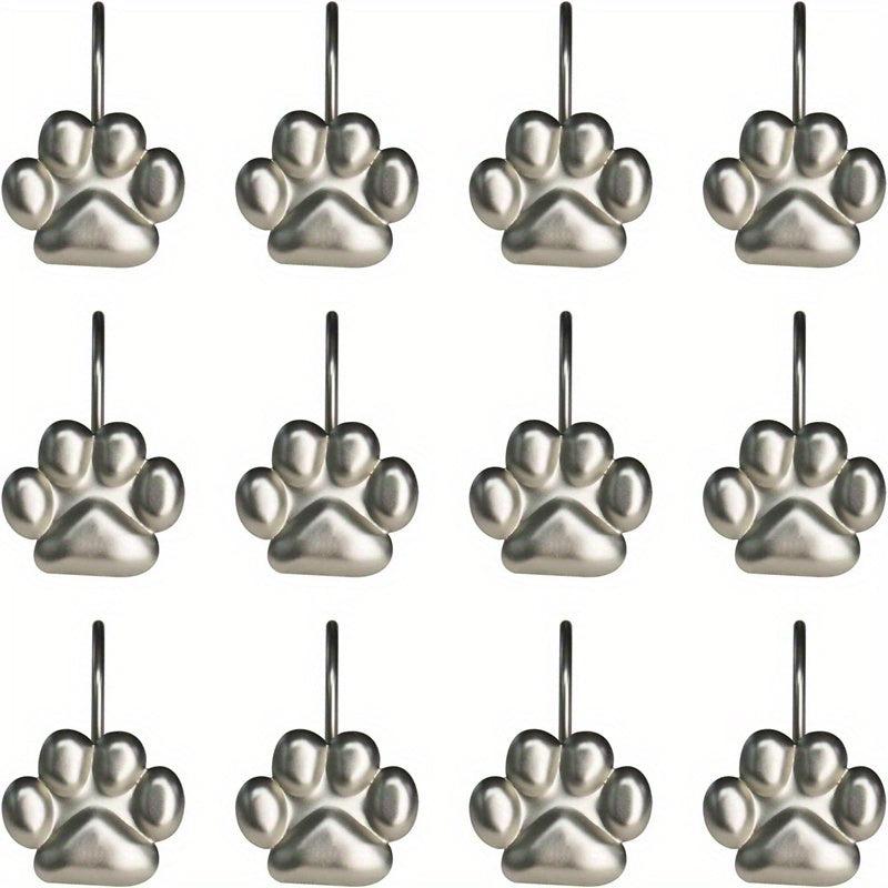 12pcs Paw Print Shower Curtain Hooks - Rust Proof and Fashionable