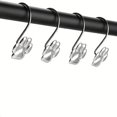 12pcs Paw Print Shower Curtain Hooks - Rust Proof and Fashionable
