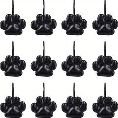 12pcs Paw Print Shower Curtain Hooks - Rust Proof and Fashionable