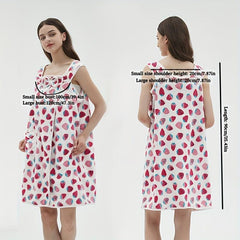 Strawberry Pattern Wearable Bath Towel Bath Skirt For Women