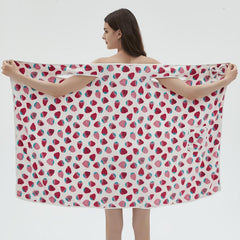 Strawberry Pattern Wearable Bath Towel Bath Skirt For Women