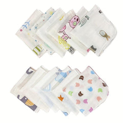 5pcs Cartoon Baby Washcloth Set Soft Handkerchief Absorbent Towel