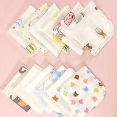 5pcs Cartoon Baby Washcloth Set Soft Handkerchief Absorbent Towel