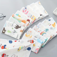 5pcs Cartoon Baby Washcloth Set Soft Handkerchief Absorbent Towel