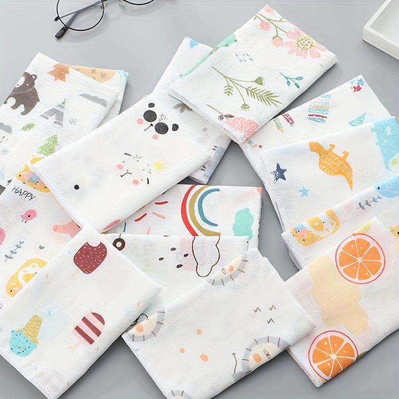 5pcs Cartoon Baby Washcloth Set Soft Handkerchief Absorbent Towel