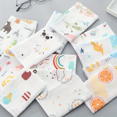 5pcs Cartoon Baby Washcloth Set Soft Handkerchief Absorbent Towel