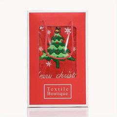 2pcs Christmas Embroidered Hand Towel Soft Face Towel for Bathroom