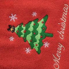 2pcs Christmas Embroidered Hand Towel Soft Face Towel for Bathroom