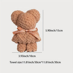 1pc Bear Towel Soft Washcloth Handkerchief for Home Bathroom Gift
