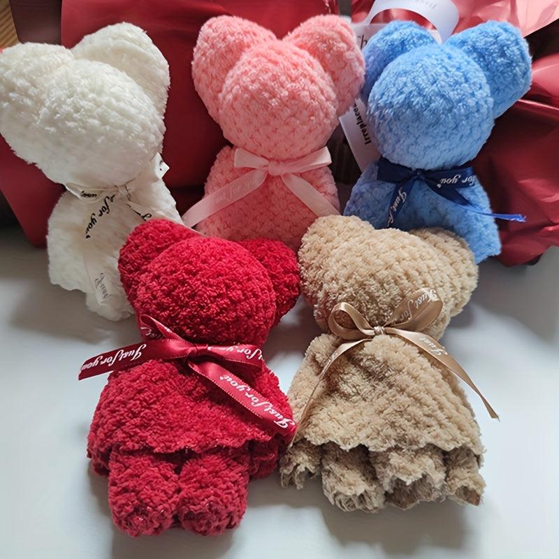 1pc Bear Towel Soft Washcloth Handkerchief for Home Bathroom Gift