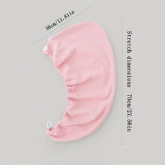 Microfiber Hair Towel with Button, Soft Drying Cap