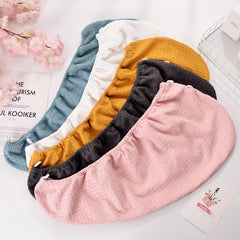 Microfiber Hair Towel with Button, Soft Drying Cap
