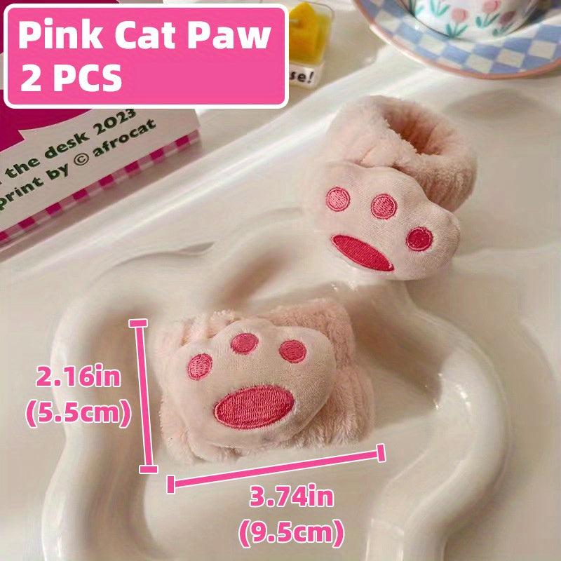 2pcs Cartoon Wrist Towels for Girls - Absorbent Wristbands for Face Washing