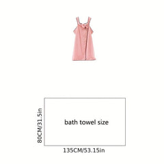 Sleeveless Coral Fleece Bath Towel Spaghetti Strap Bathrobe With Bow Tie