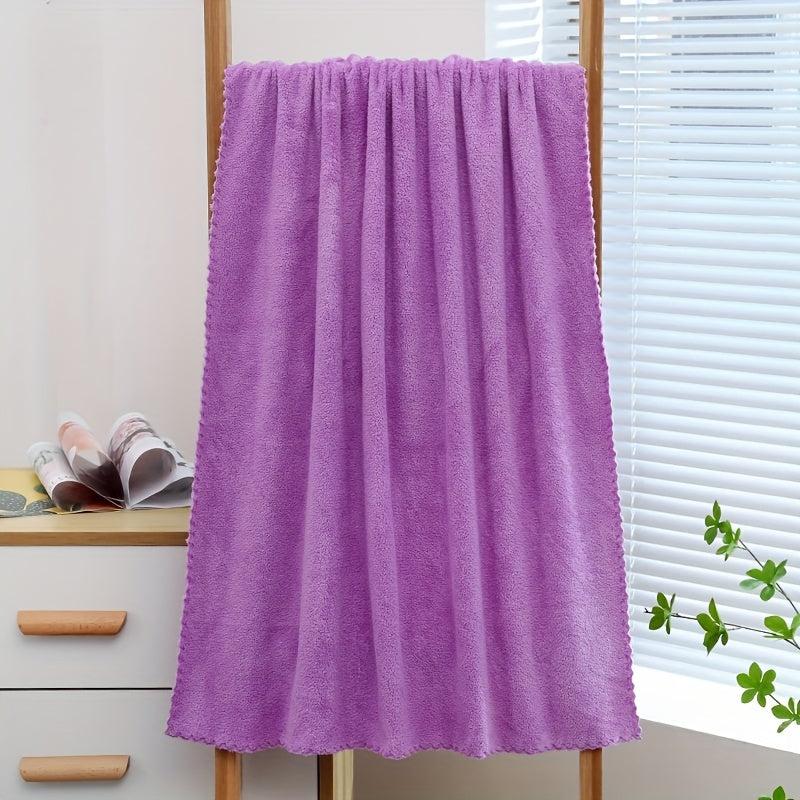 2pcs Solid Towel Set Soft Hand and Bath Towels, Absorbent for Bathroom